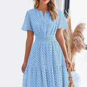 Cotton eyelet maxi dress
